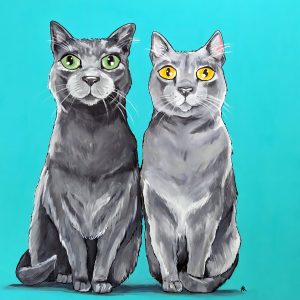 2 Gray Cats