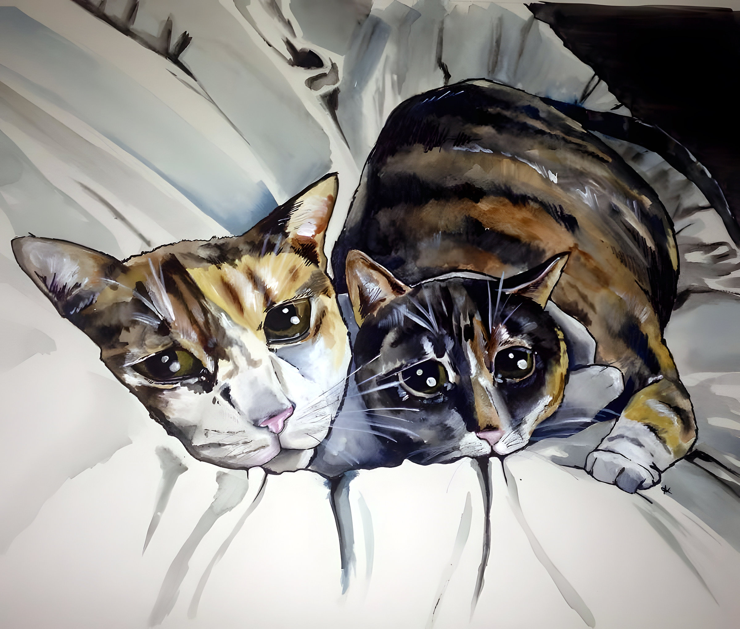 Watercolor 2cats
